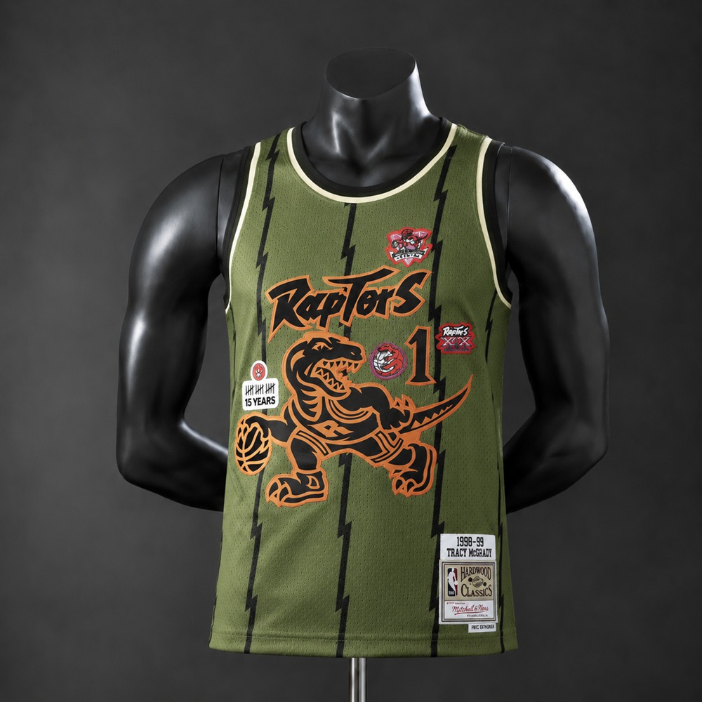 Toronto Raptors Hardwood Classics McGrady #1 NBA Jersey Embroidered Version