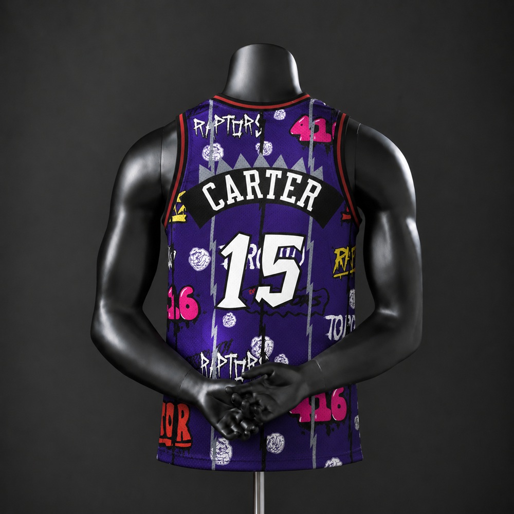Toronto Raptors Hardwood Classics Carter #15 NBA Jersey Embroidered Version Foto 2