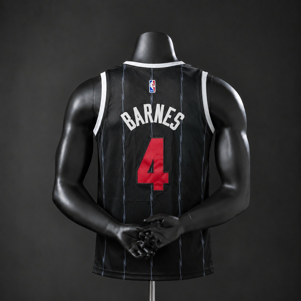 Toronto Raptors City Edition Carter #4 NBA Jersey Embroidered Version Foto 2