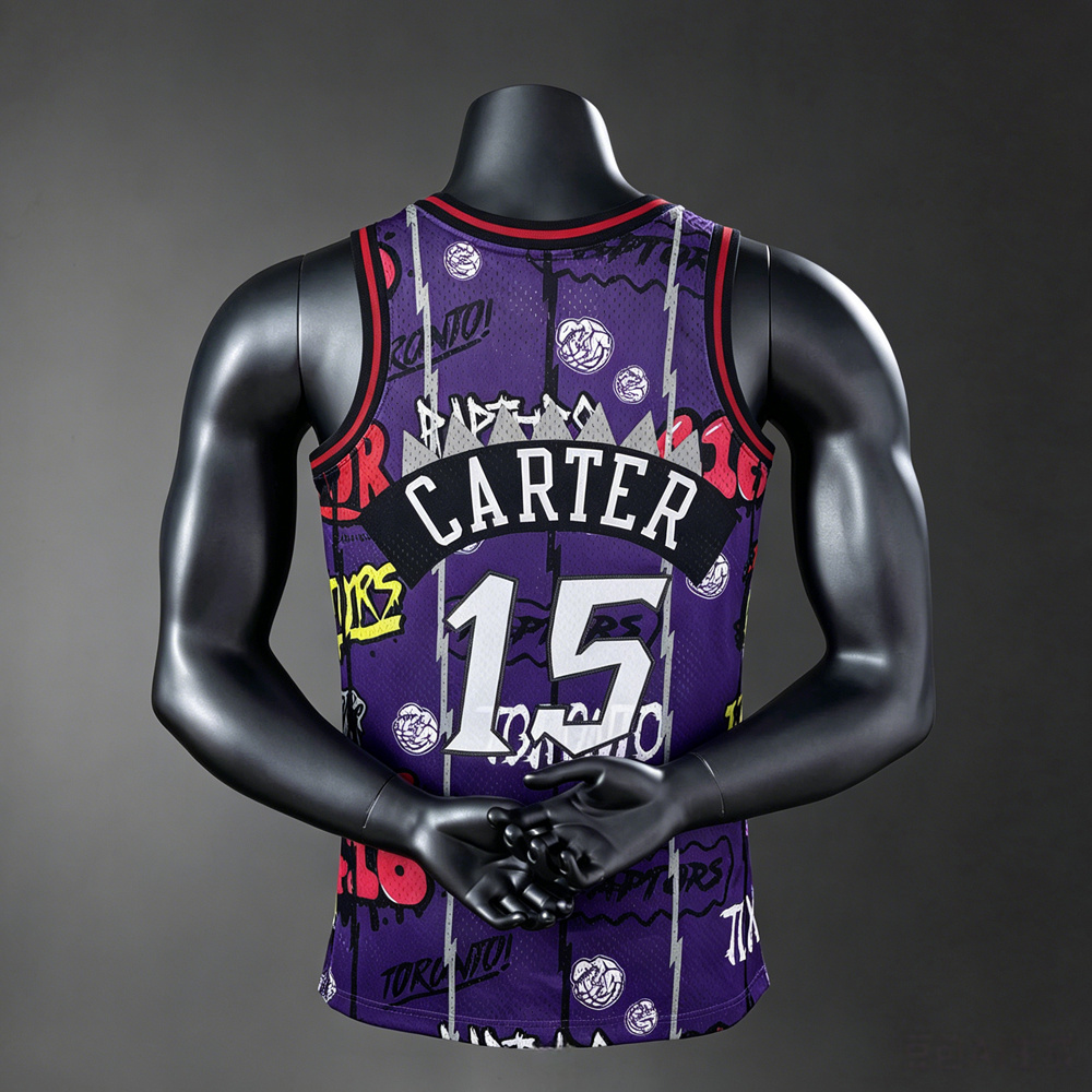 Toronto Raptors Classic Edition Carter #15 NBA Jersey Silk Version Foto 2