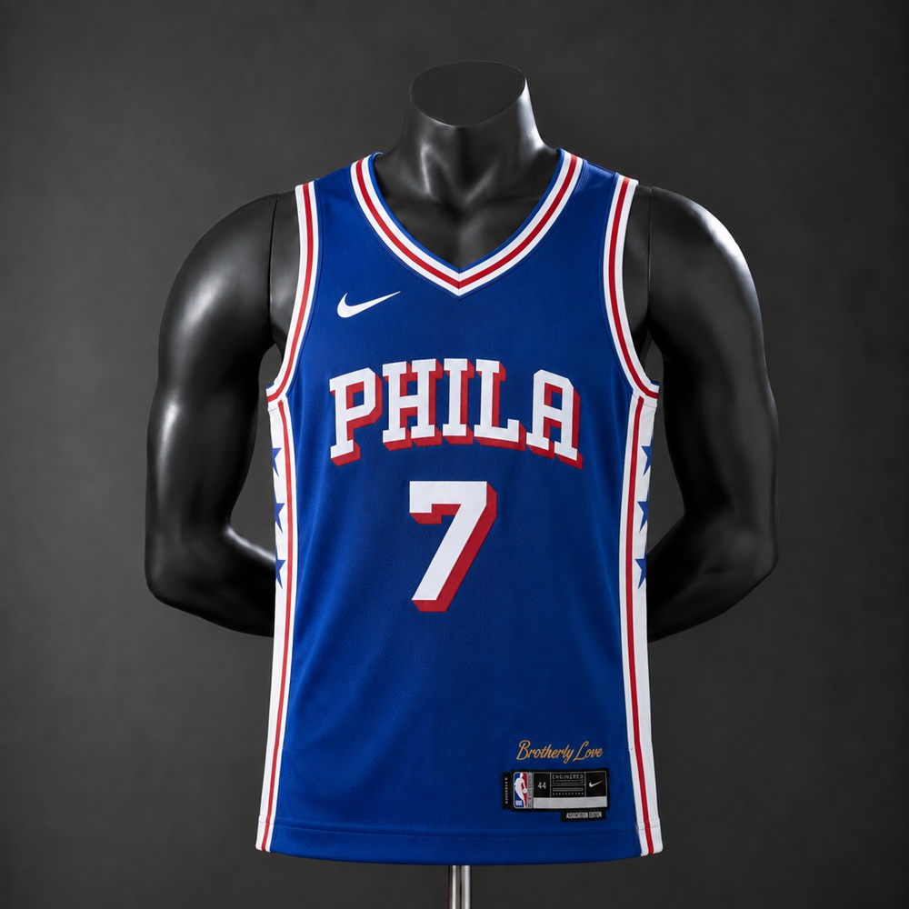 Philadelphia 76ers Icon Edition Jaylen Brown #7 NBA Jersey Silk Version