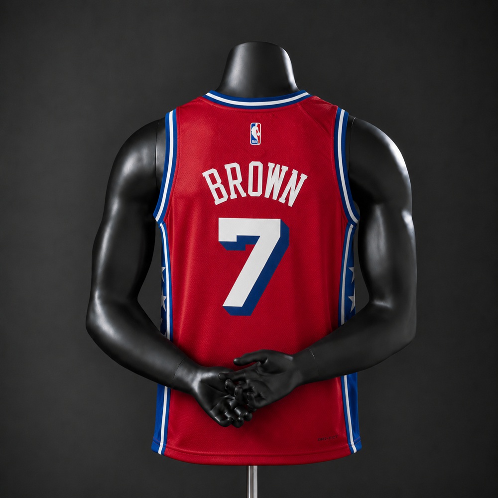 Philadelphia 76ers Statement Edition Brown #7 NBA Jersey Silk Version Foto 2