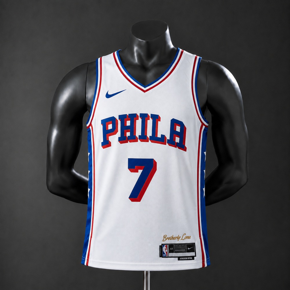 Philadelphia 76ers Association Edition Jaylen Brown #7 NBA Jersey Silk Version