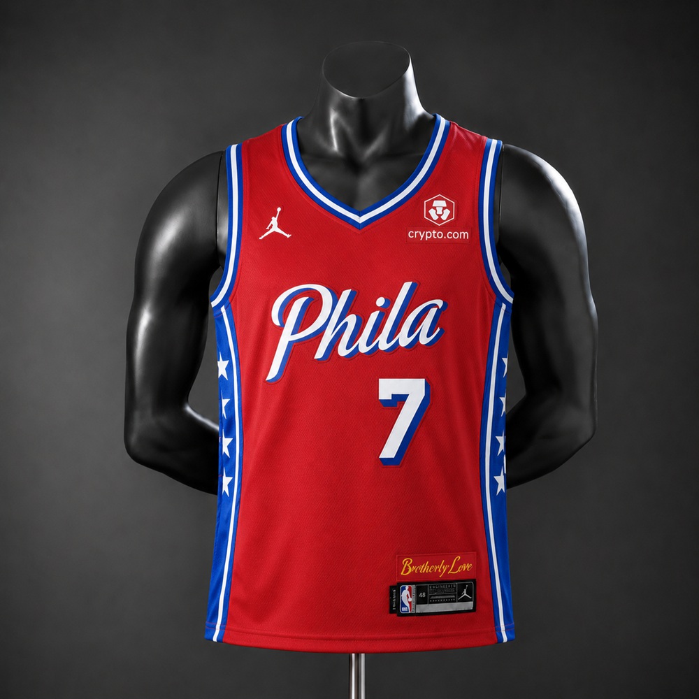 Philadelphia 76ers Statement Edition Jaylen Brown #7 NBA Jersey Embroidered Version