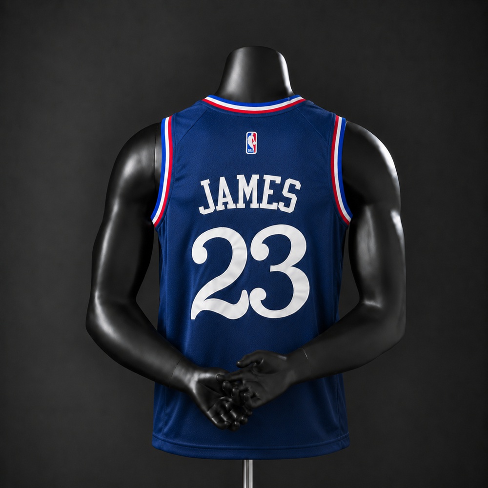 Philadelphia 76ers City Edition LeBron James #23 NBA Jersey Embroidered Version Foto 2