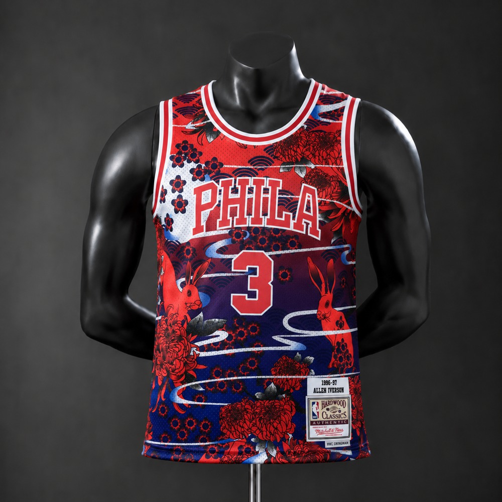 Philadelphia 76ers Classic Edition Allen Iverson #3 NBA Jersey Embroidered Version