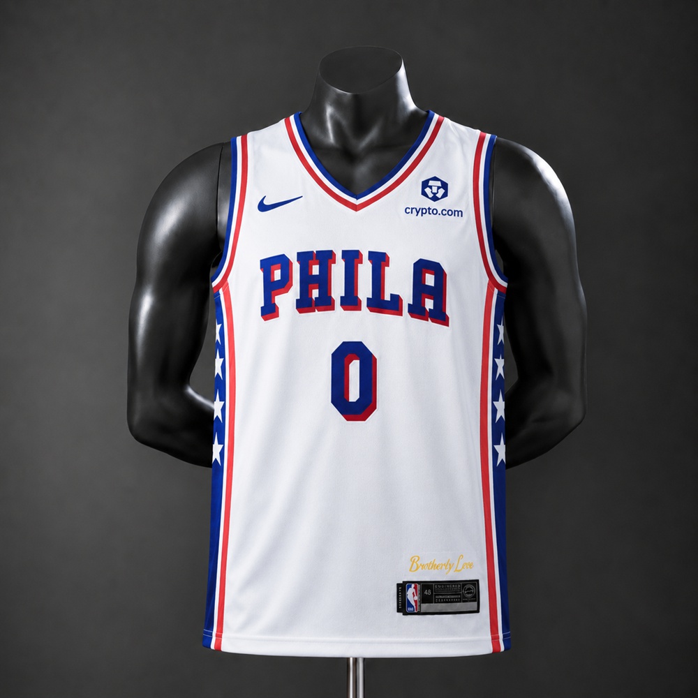 Philadelphia 76ers City Edition Maxey #0 NBA Jersey Embroidered Version