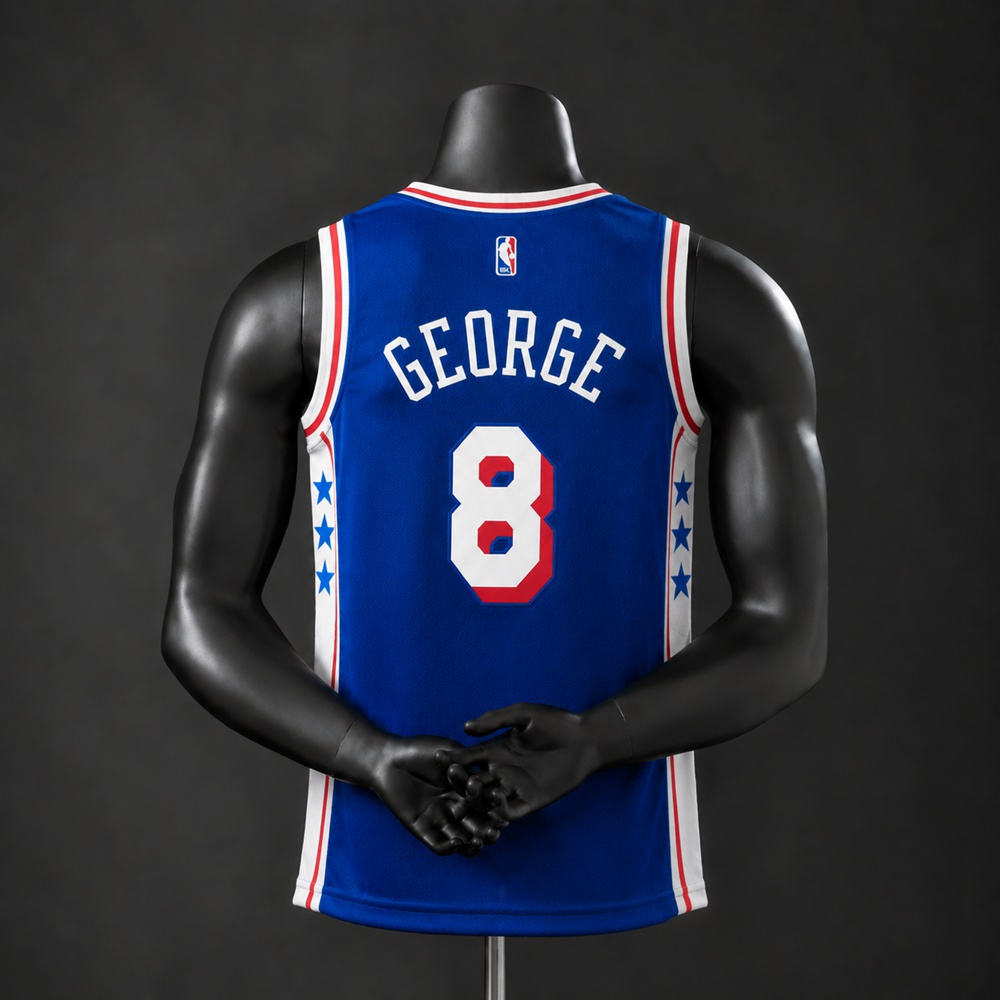Philadelphia 76ers City Edition Paul George #8 NBA Jersey Embroidered Version Foto 2