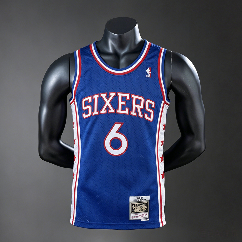 Philadelphia 76ers Classic Edition Allen Iverson #6 NBA Jersey Silk Version