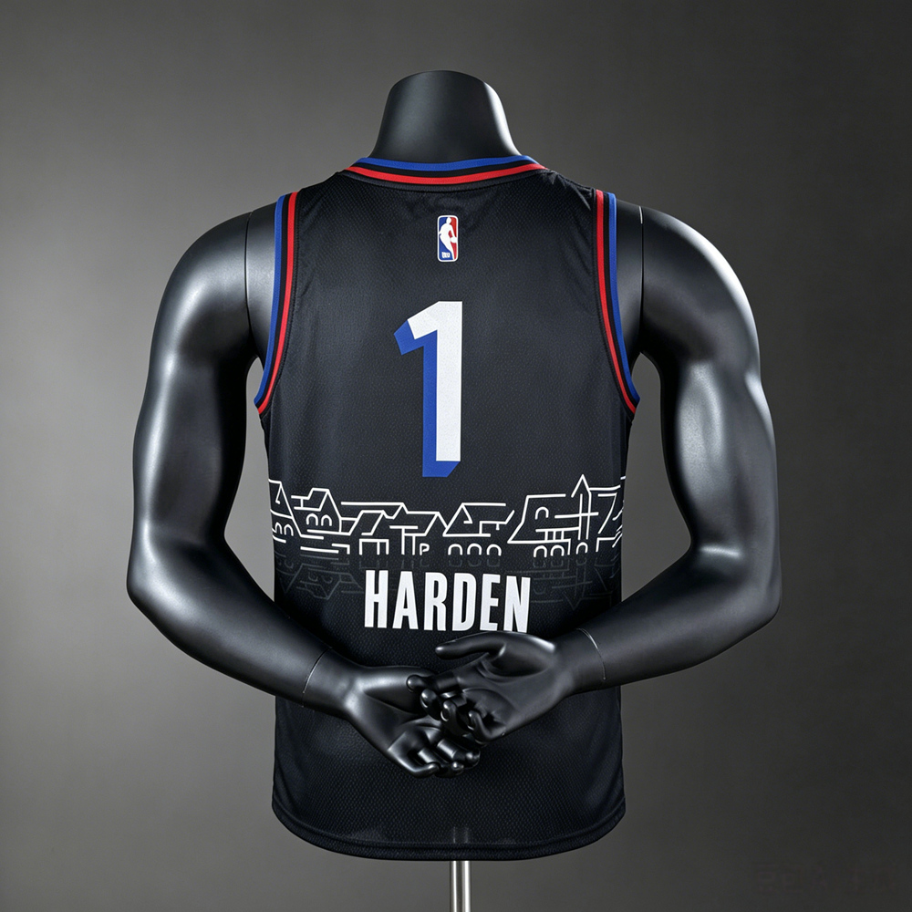 Philadelphia 76ers City Edition James Harden #1 NBA Jersey Silk Version Foto 2