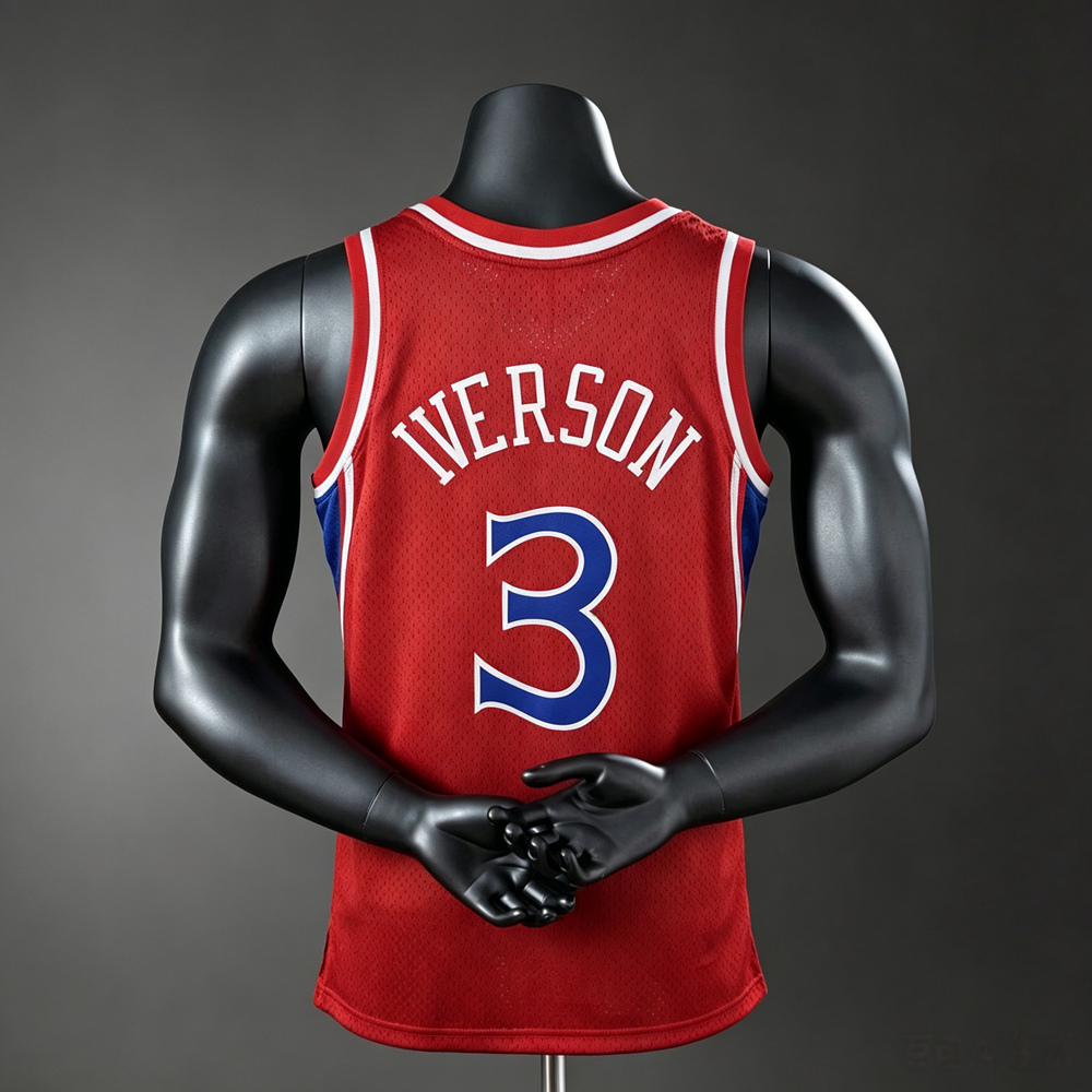 Philadelphia 76ers Classic Edition Iverson #3 NBA Jersey Silk Version Foto 2