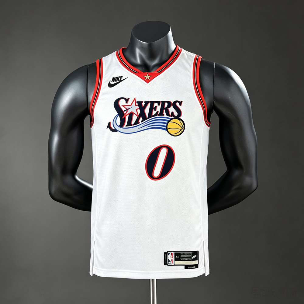 Philadelphia 76ers Classic Edition Maxey #0 NBA Jersey Silk Version