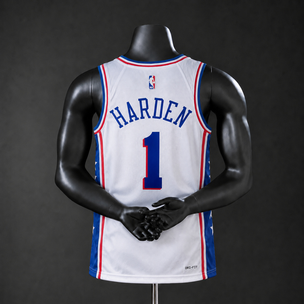 Philadelphia 76ers Association Edition Harden #1 NBA Jersey Silk Version Foto 2