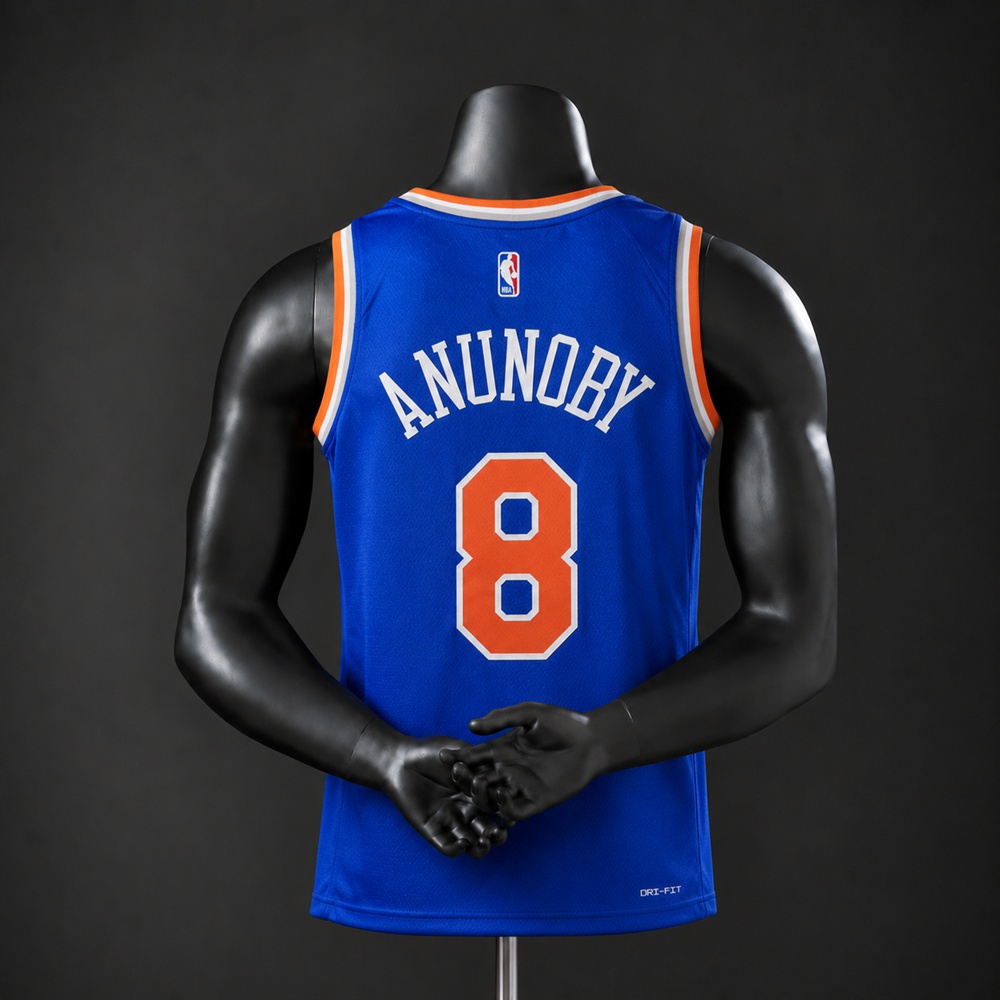 New York Knicks Icon Edition OG Anunoby #8 NBA Jersey Heat Press Version Foto 2