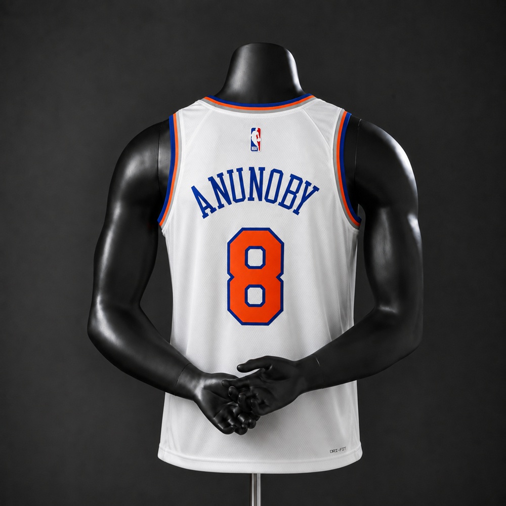 New York Knicks Association Edition OG Anunoby #8 NBA Jersey Heat Press Version Foto 2
