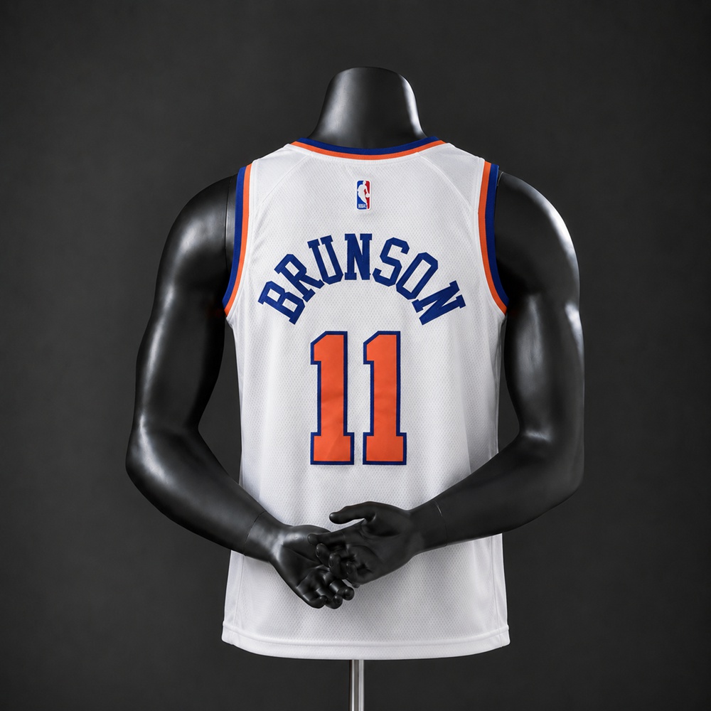 New York Knicks Home Edition Jalen Brunson #11 NBA Jersey Embroidered Version Foto 2