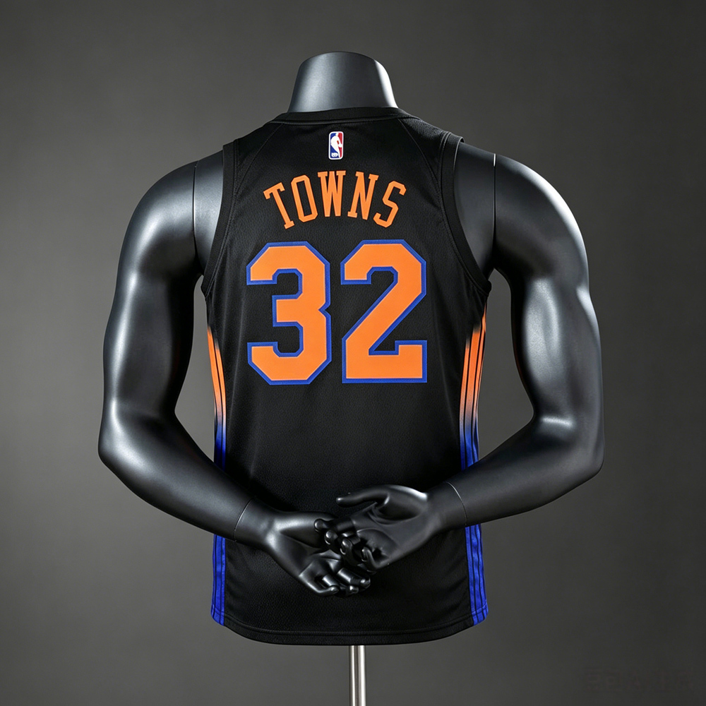 New York Knicks City Edition Towns #32 NBA Jersey Silk Version Foto 2