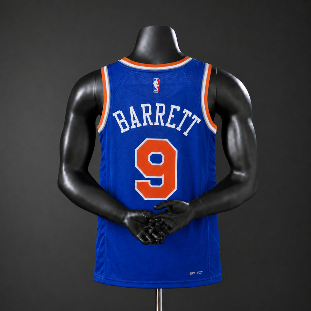 New York Knicks Statement Edition Barrett #9 NBA Jersey Silk Version Foto 2