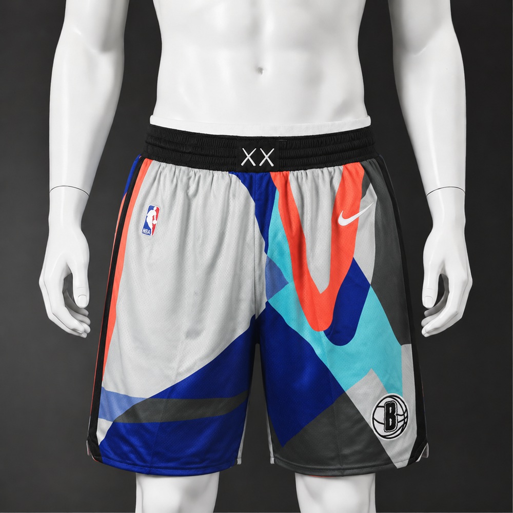 Brooklyn Nets City Edition Basketball NBA Shorts Embroidered version