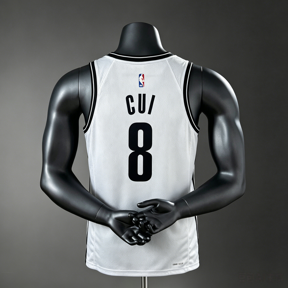 Brooklyn Nets Association Edition Cui #8 NBA Jersey Silk Version Foto 2