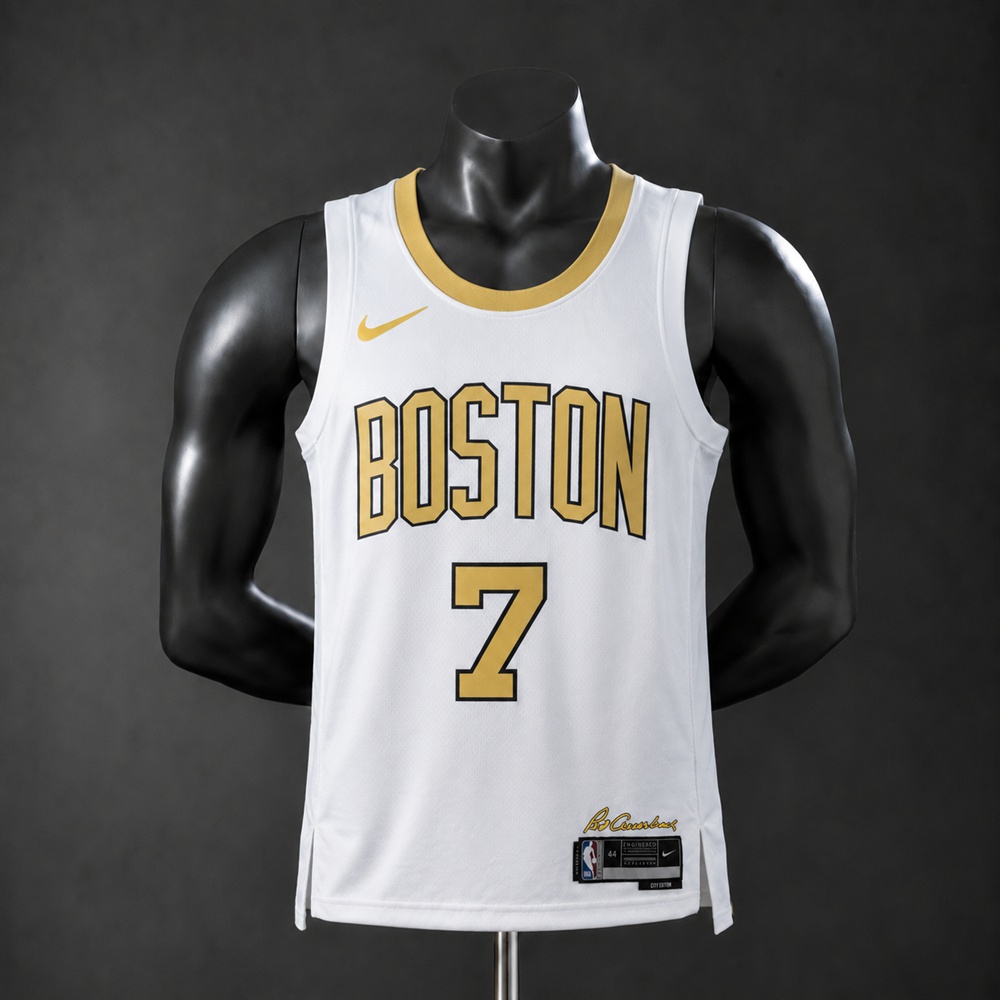Boston Celtics City Edition Jaylen Brown #7 NBA Jersey Heat Silk Version