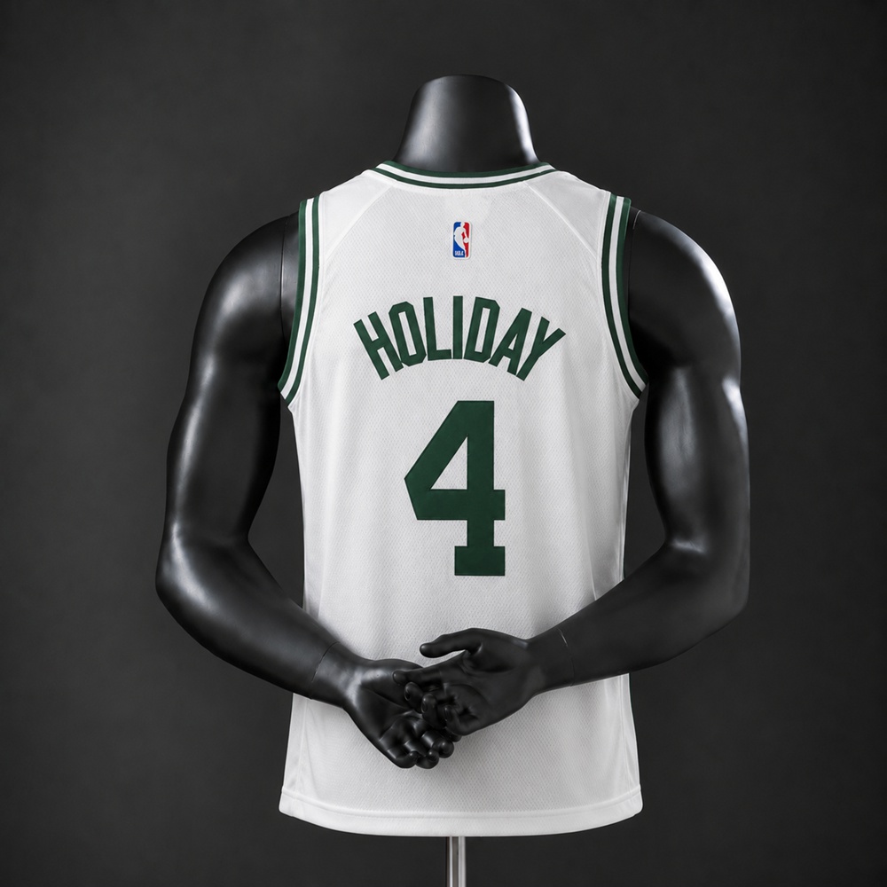 Boston Celtics City Edition Jrue Holiday #4 NBA Jersey Embroidered Version Foto 2