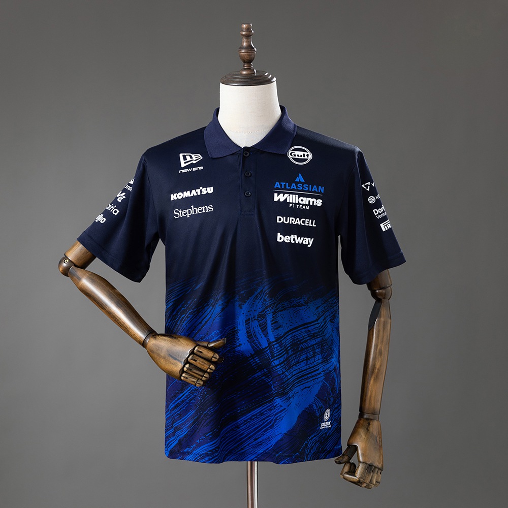 New Era Atlassian Williams F1 2026 Black And Blue Polo Shirt