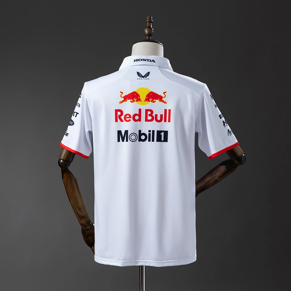 Oracle Red Bull Racing 2025 #1 F1 Racing Suit White POLO Foto 2